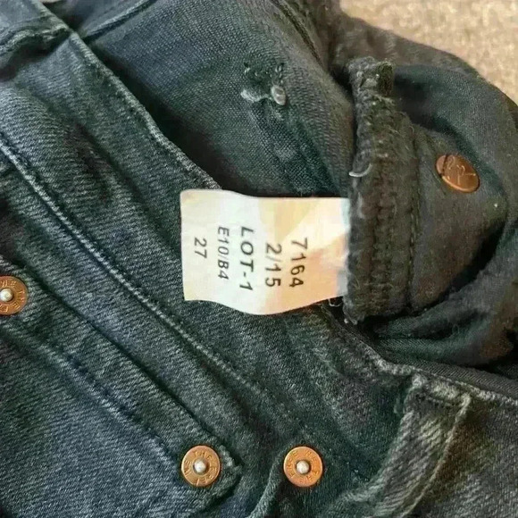 Free People Black Denim Distressed Jeans Size 27 - Picture 4 of 5